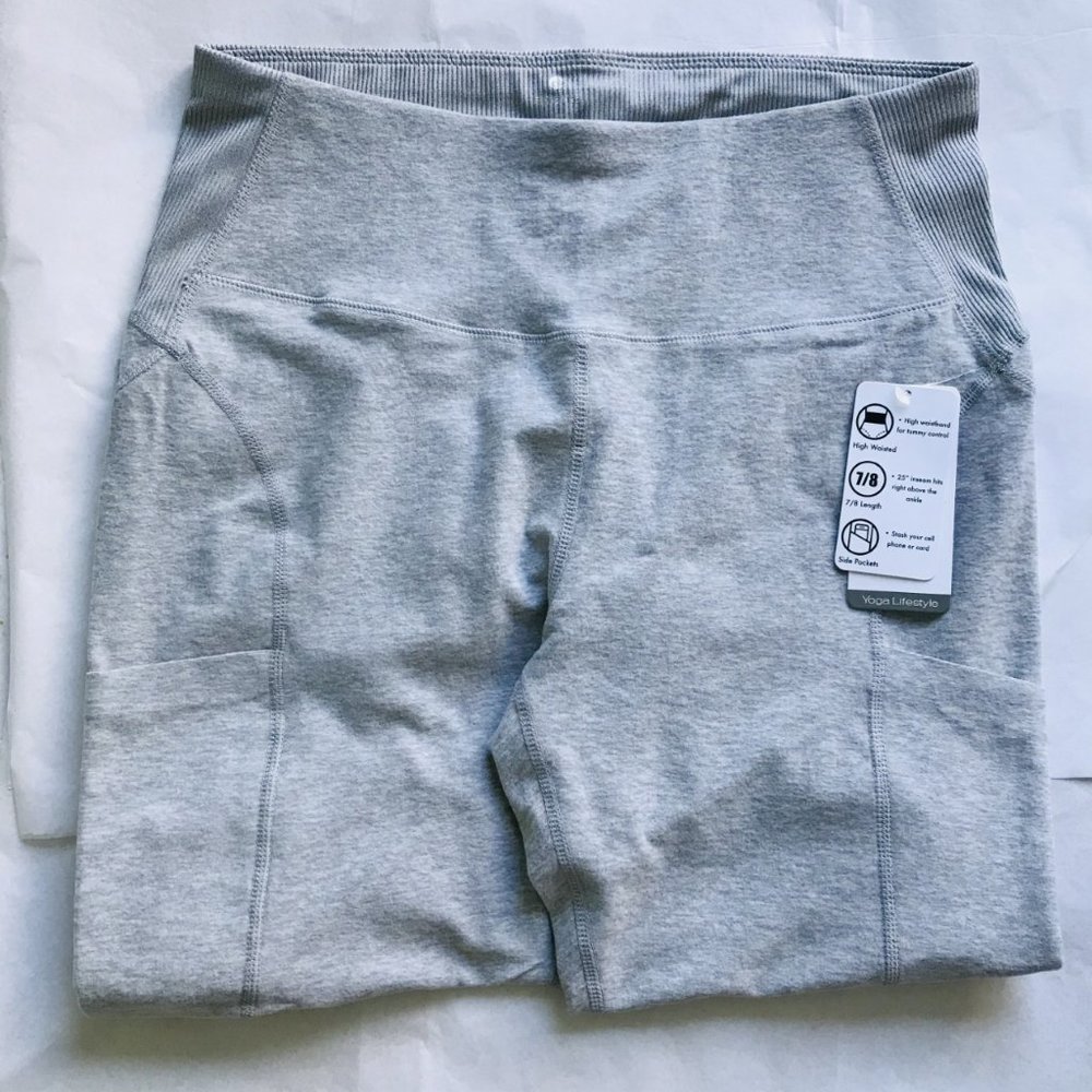 Apana Women Active Pants High Waisted 7/8 Length Cell Phone Pockets Size: L - Picture 3 of 4